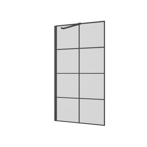 Душевая шторка на ванну Ambassador Bath Screens 16041209 80х140 стекло с рисунком профиль черный ориентация универсальная